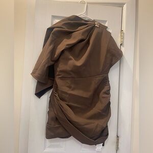 Elegant Brown Skort Dress.